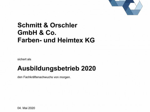 Urkunde Ausbildung Darmstadt 2020