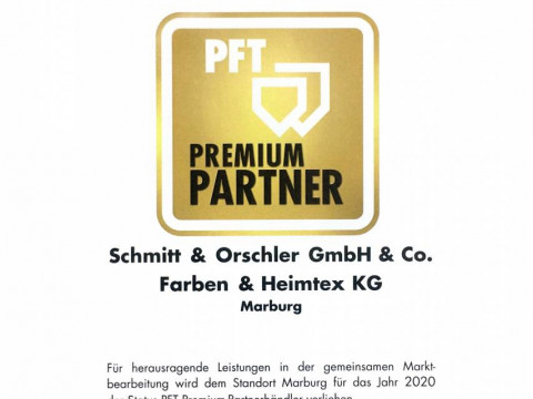 Urkunde PFT Premium Partner